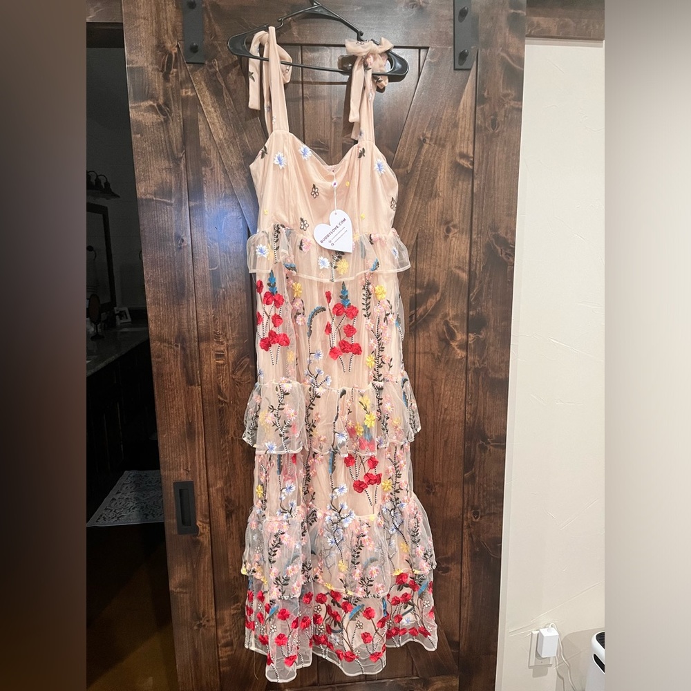 Buddy love tiered floral maxi dress